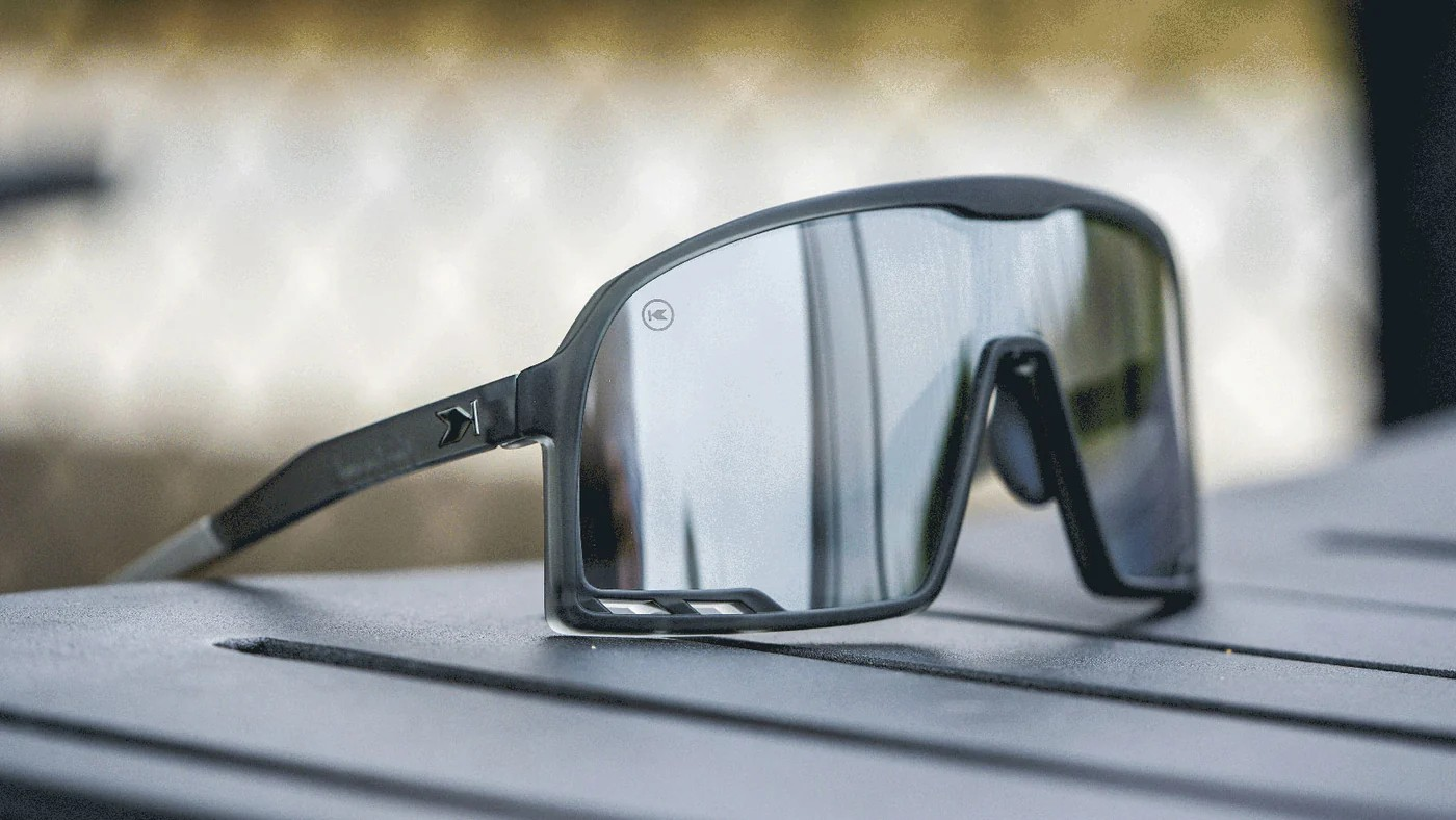 Sport Sunglasses with Frosted Grey Frames and Silver Smoke Lenses, Flyover