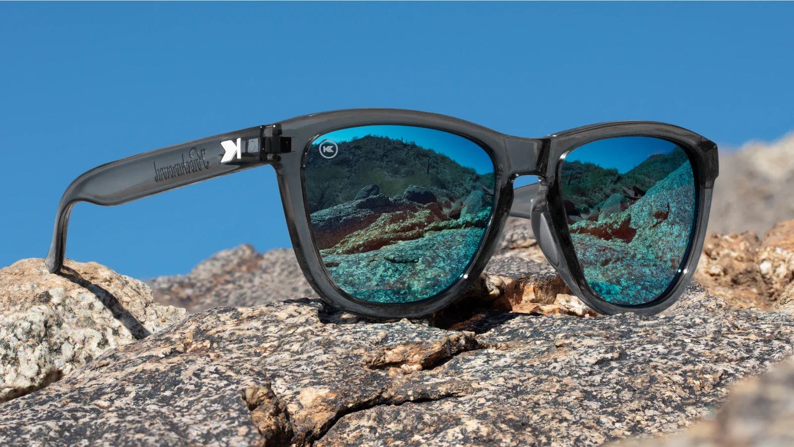 Clear Grey / Aqua Premiums Sport Sunglasses, Flyover