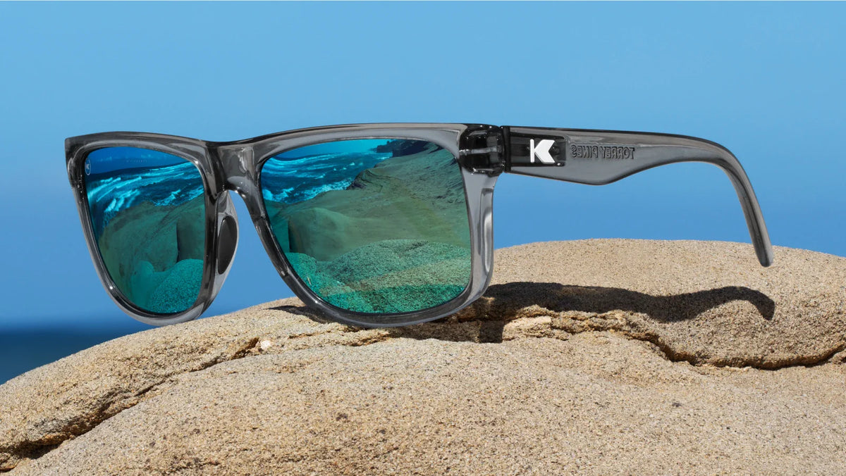 Lifestyle photo of Clear Grey / Aqua Torrey Pines Sport Sunglasses