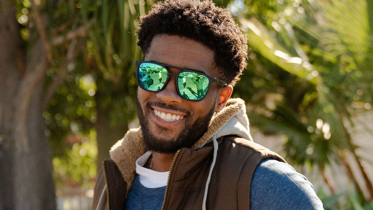 Rubberized Navy Rider Brightsides Sunglasses Model  MaleShot