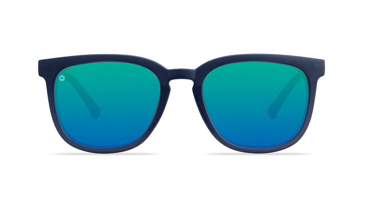 Blue Sunglasses with Polarized Green Lenses