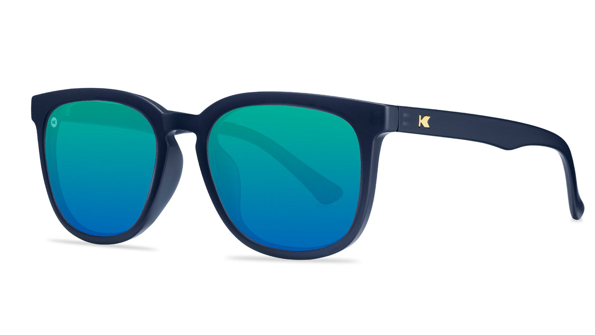Blue Sunglasses with Polarized Green Lenses
