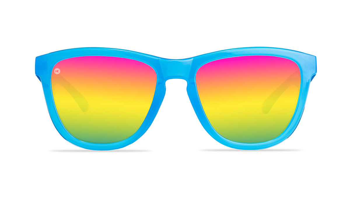 Blue Sunglasses with Polarized Rainbow Lenses