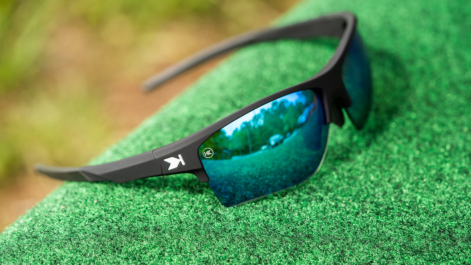 Sunglasses with Black Frame and Blue Lenses