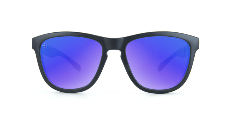 Knockaround Kids Sunglasses Black Frames with Blue Moonshine Lenses, Flyover