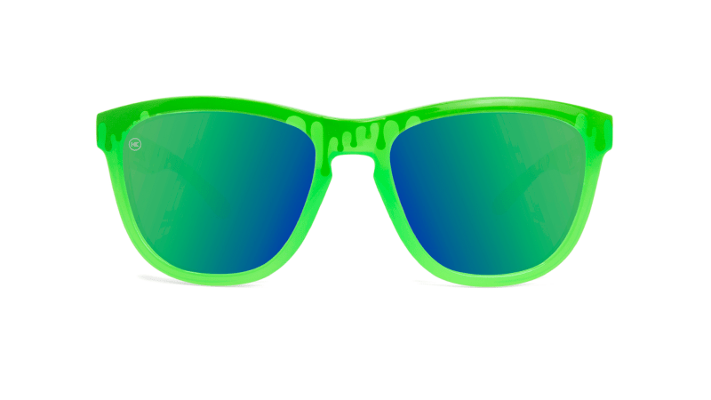 Kids Sunglasses with Glossy Green Frame and Green Lenses, Flyover