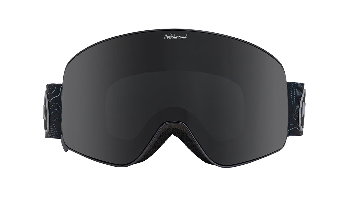 Knockaround Snow Goggles With Black Lens and Black Strap, Threequarter