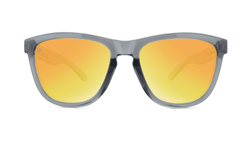 Sport Sunglasses with Clear Grey Frame and Polarized Orange Sunset Lenses, Flyover