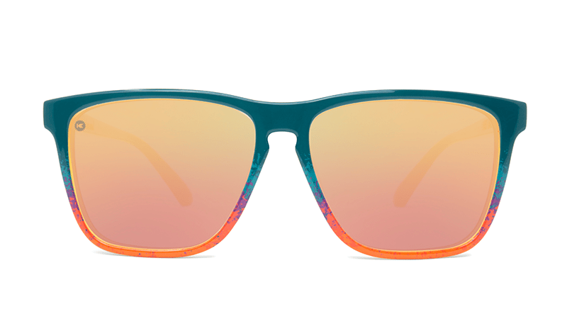 Sunglasses with Speckled Sunset Frames and Polarized Rose Gold Lenses. Flyover
