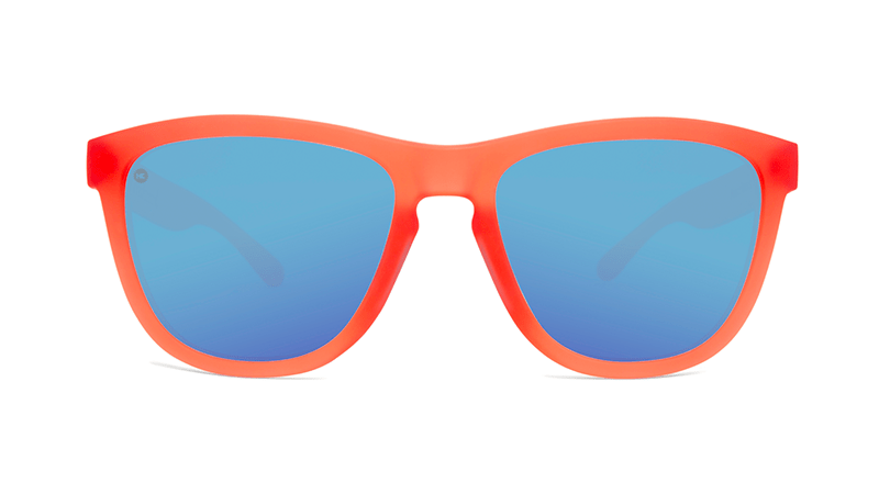 Sport Sunglasses with Fruit Punch Red Frames and Polarized Aqua Lenses, Flyover