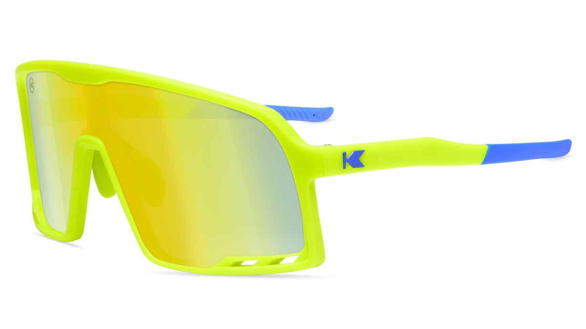 Sport Sunglasses with Neon Yellow Frames and Yellow Lenses, Flyover