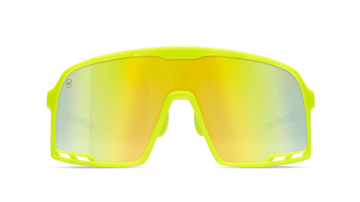 Sport Sunglasses with Neon Yellow Frames and Yellow Lenses, Flyover