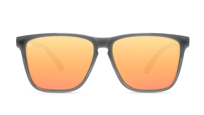 Sunglasses with Grey Frames and Polarized Peach Lenses, Flyover