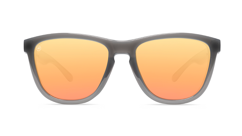 Sport Sunglasses with Jelly Grey Frames and Polarized Peach Lenses, Flyover