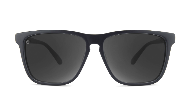 Sport Sunglasses with Matte Black Frame and Polarized Black Smoke Lenses, Flyover