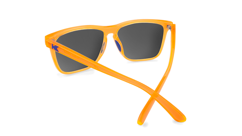 Sport Sunglasses with Neon Orange Frame and Polarized Blue Moonshine Lenses, Back