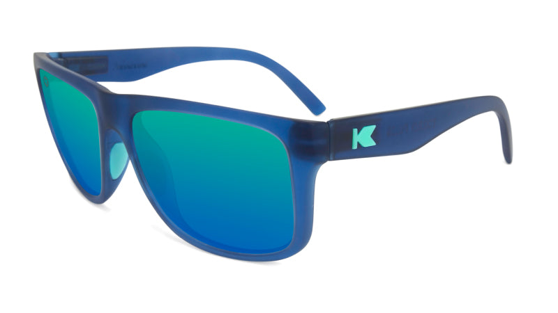 Sunglasses with Navy Frames and Polarized Green Lenses, Flyover