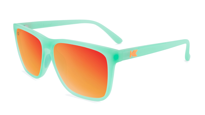 Sport Sunglasses with Spearmint Frame and Polarized Red Sunset Lenses, Flyover