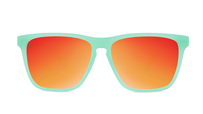 Sport Sunglasses with Spearmint Frame and Polarized Red Sunset Lenses, Flyover