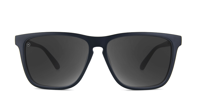Sunglasses with Matte Black Frames and Polarized Black Smoke Lenses, Flyover