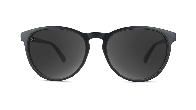 Sunglasses with Matte Black Frame and Polarized Smoke Lenses, Flyover