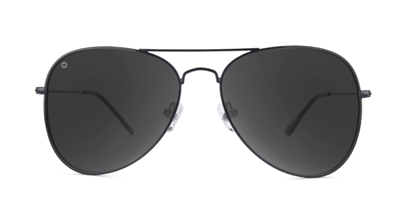 Sunglasses with Black Metal Frame and Polarized Black Smoke Lenses, Flyover