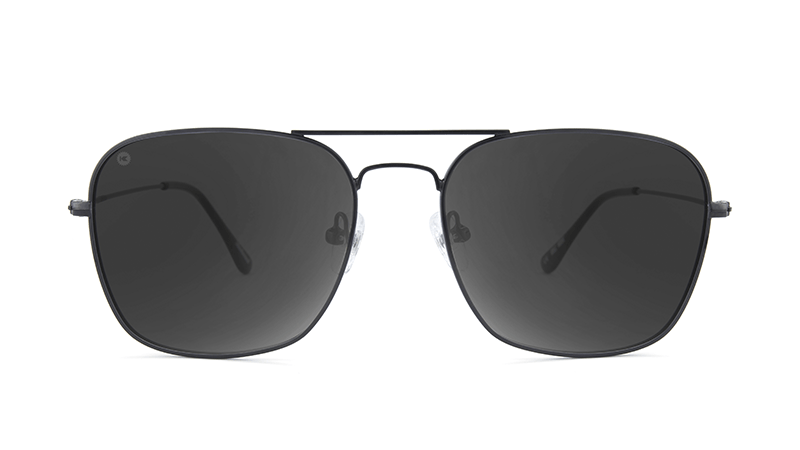 Sunglasses with Black Metal Frame and Polarized Smoke Lenses, Flyover