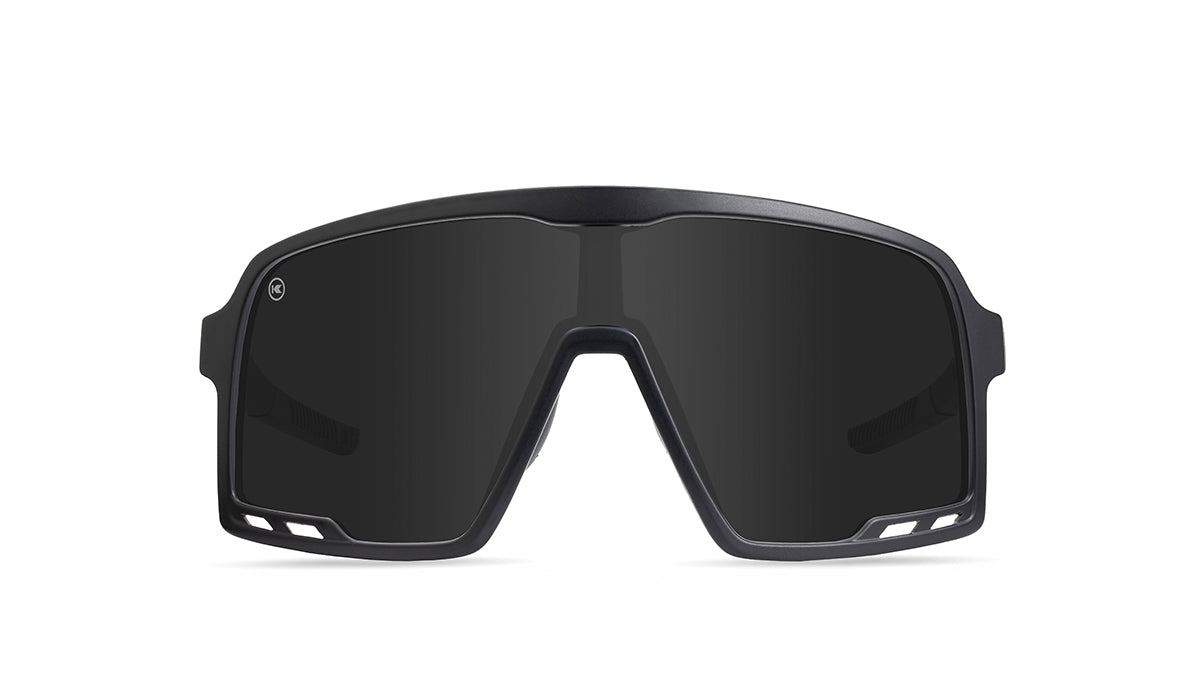 Kids Sport Sunglasses with Black Frames and Black Smoke Lenses, Flyover