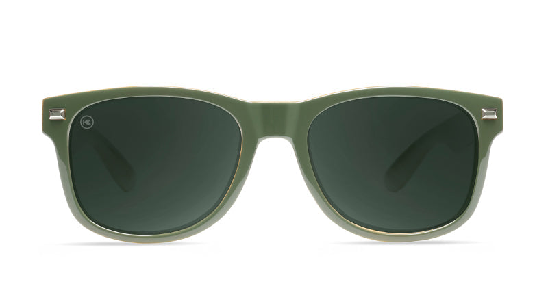 Sunglasses with Glossy Green Frames and Polarized Green Lenses, Flyover