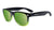 Sunglasses with Glossy Black Frames and Polarized Green Lenses, Flyover