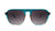 Sunglasses with Turquoise and Coral Frame and Polarized Smoke Gradient Lenses, Flyover