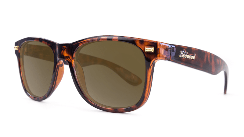 Fort Knocks Sunglasses with Tortoise Shell Frames and Brown Amber Lenses, Threequarter