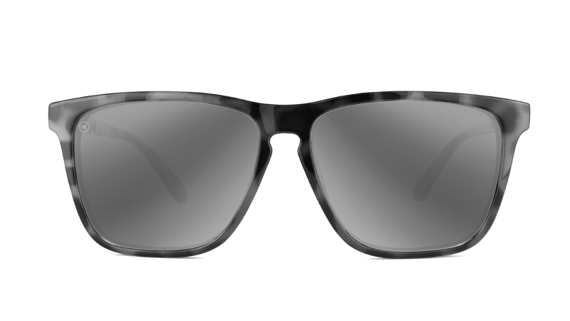 Sunglasses with Granite Tortoise Shell Frames and Polarized Silver Smoke Lenses, Flyover