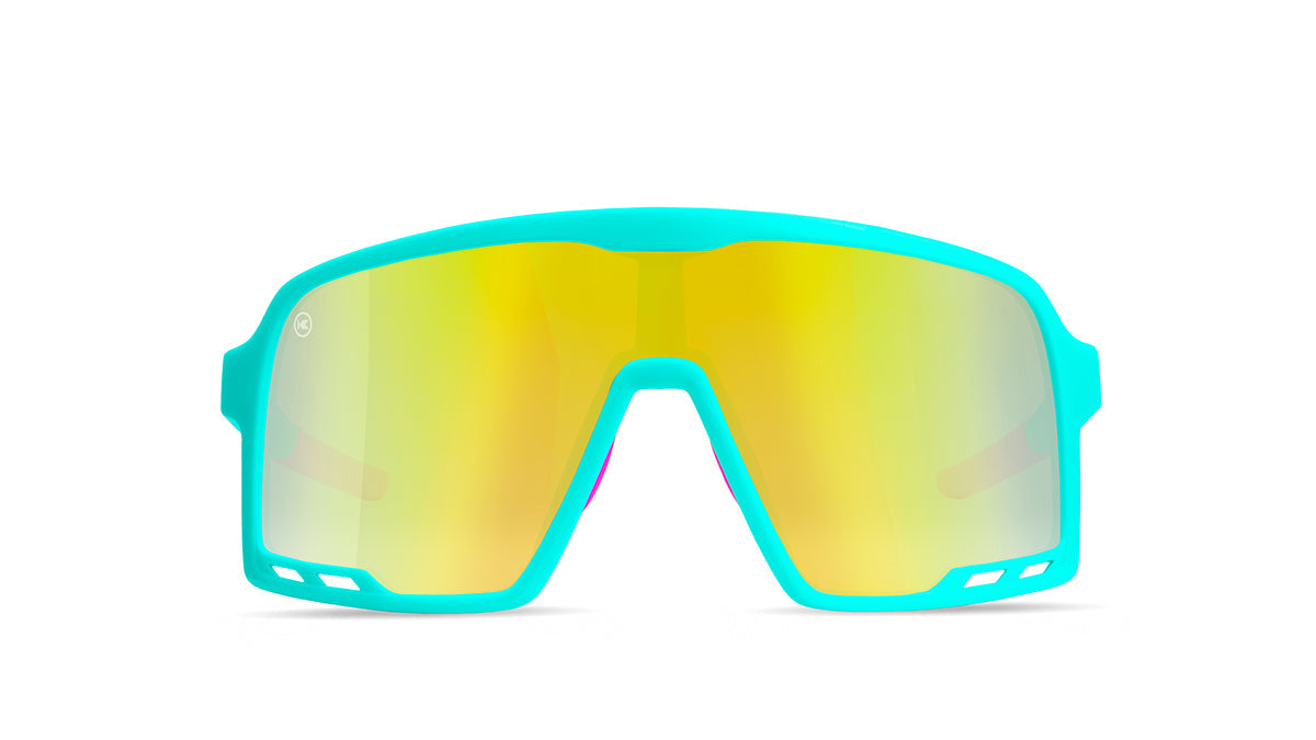 Kids Sport Sunglasses with Sky Blue Frames and Yellow Lenses, Flyover