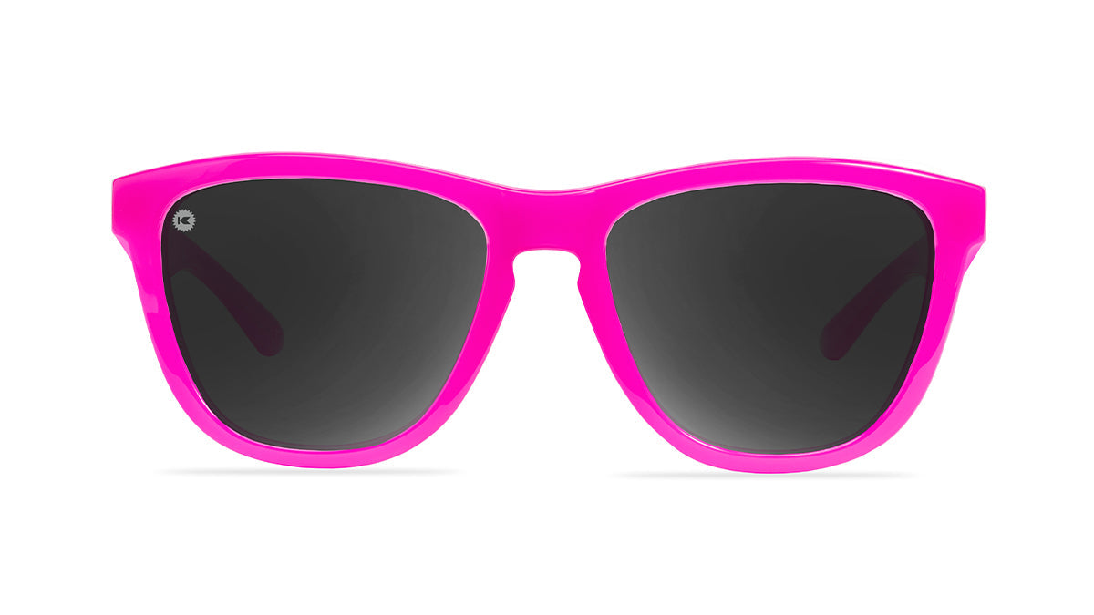 Sunglasses with Malibu Pink Frames and Polarized Smoke Lenses, Flyover