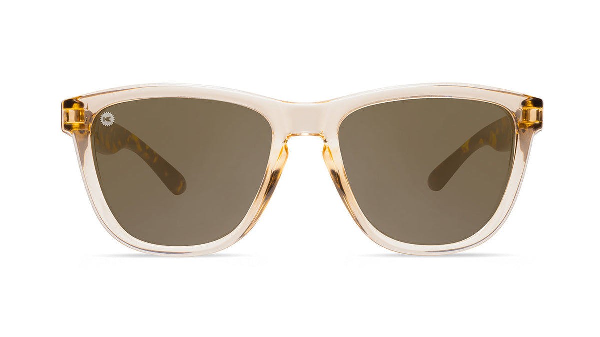 Sunglasses with Tortoise Shell Arms and Orange Fronts With Polarized Amber Lenses, Front