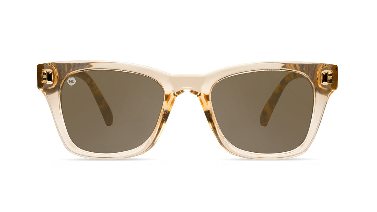 Sunglasses with Tortoise Shell Arms and Orange Fronts With Polarized Amber Lenses, Front