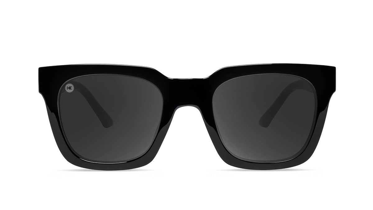 Sunglasses with Piano Black Frames and Polarized Black Smoke Lenses, Flyover