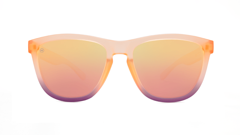 Sunglasses with Rose Quartz Frame and Polarized Rose Lenses, Flyover