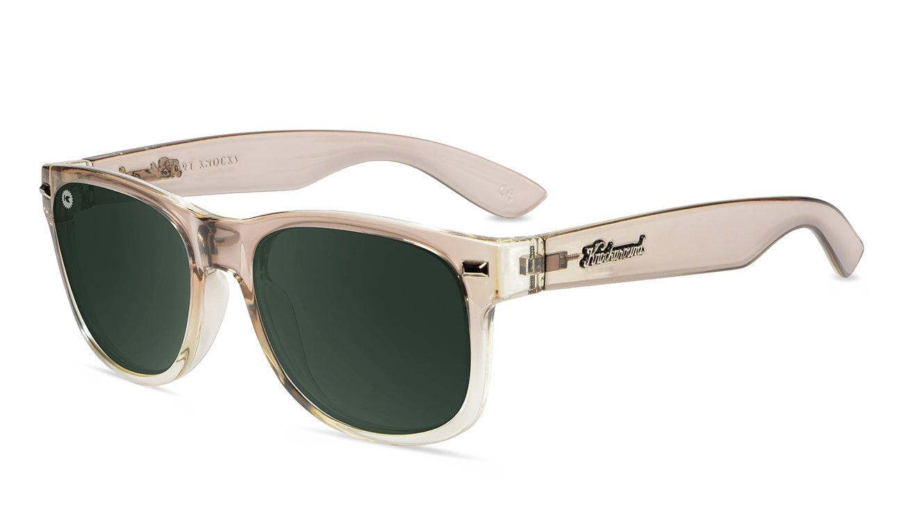 Sunglasses with San Dune Frames and Polarized Green Lenses, Flyover