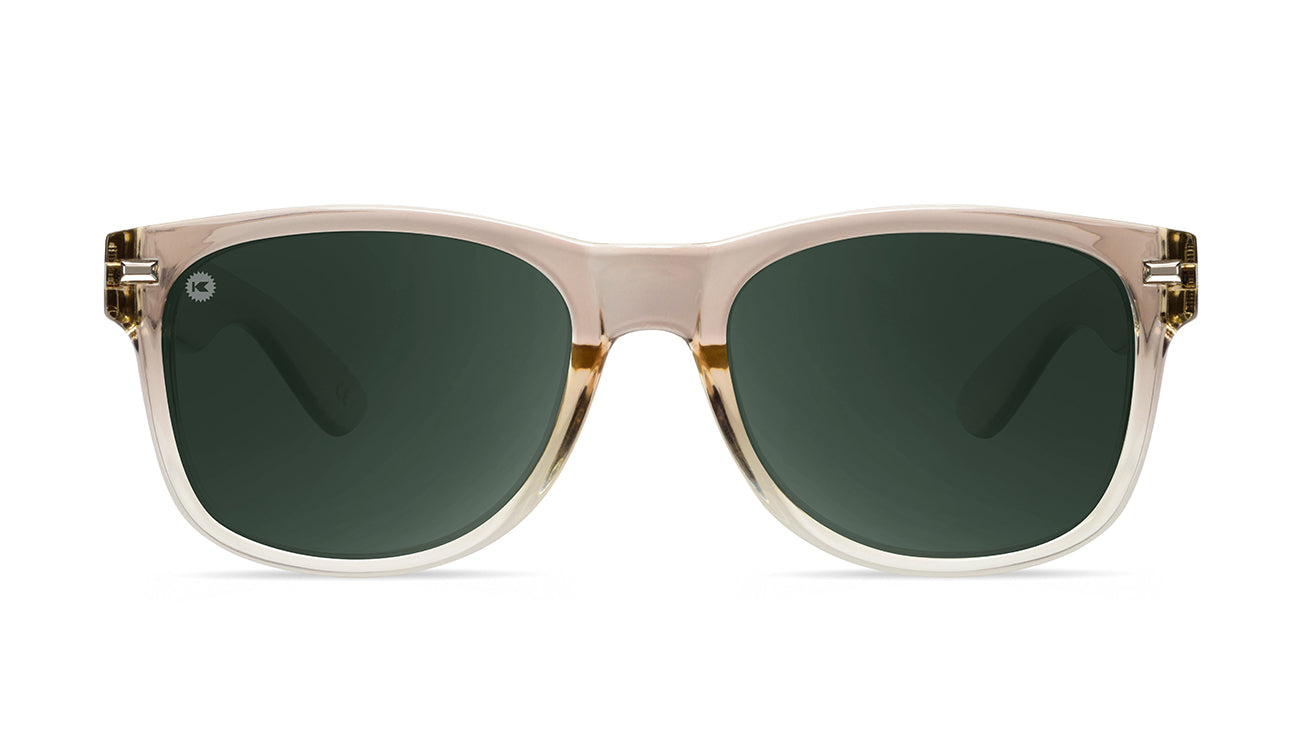 Sunglasses with San Dune Frames and Polarized Green Lenses, Flyover