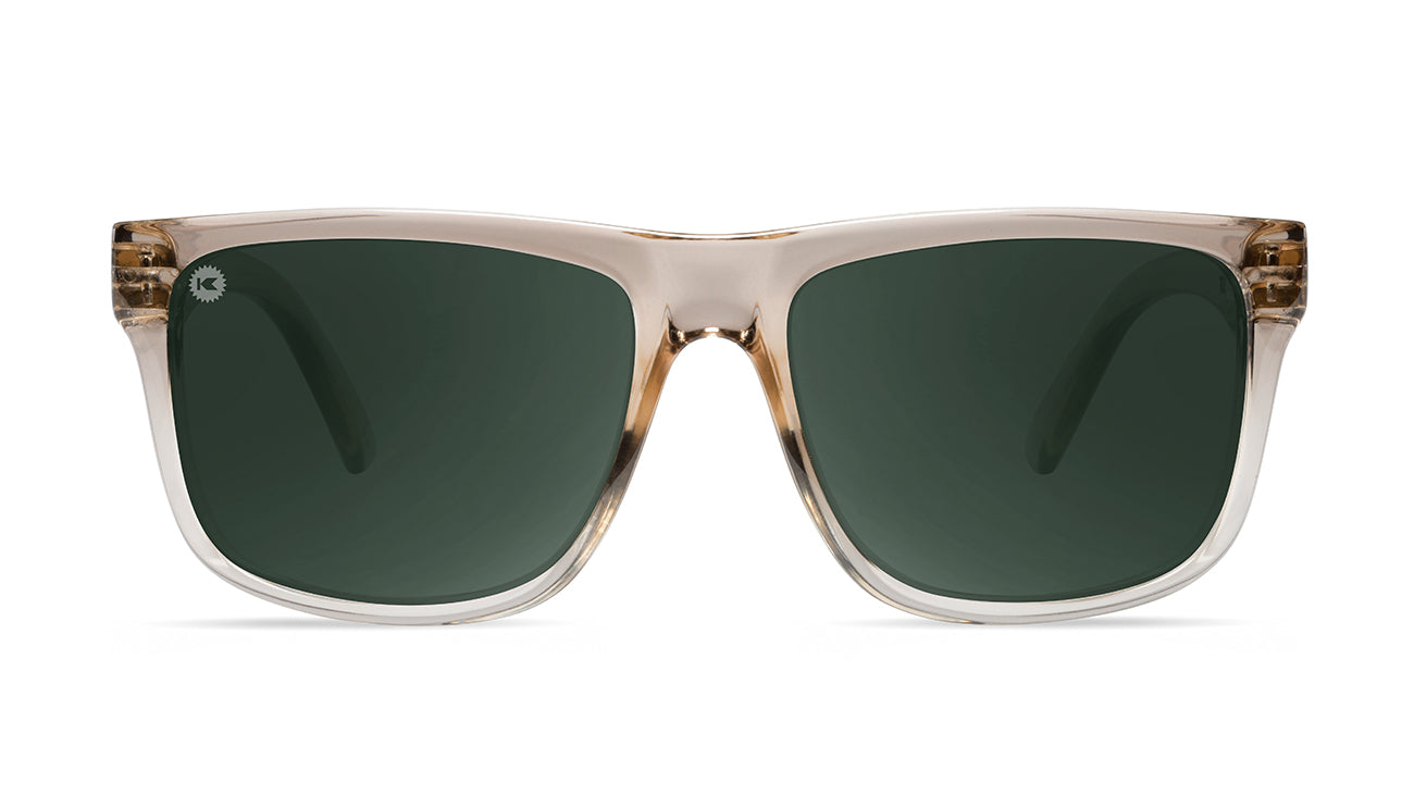 Sunglasses with San Dune Frames and Polarized Green Lenses, Flyover