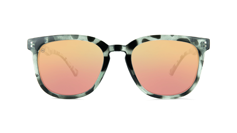 Sunglasses with Slate Tortoise Frames and Polarized Rose Gold Lenses, Flyover