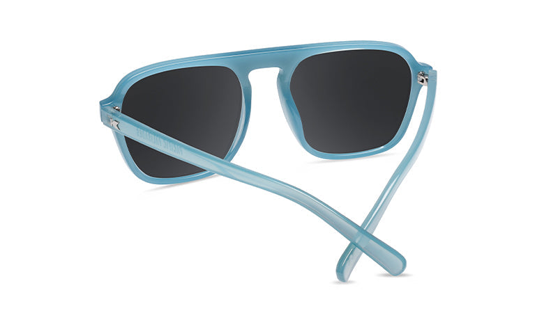 Sunglasses with Blue Frames and Polarized Blue Lenses, Back