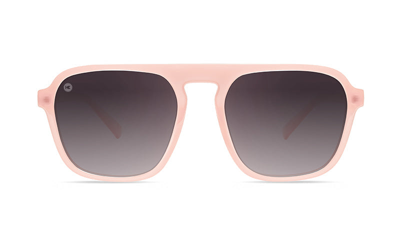 Sunglasses with Pink Frames and Polarized Smoke Gradient Lenses, Flyover